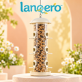 lanqero™ Seedline 6-Port Hanging Tube Bird Feeder, 2 lb Seed Capacity, Clear Reservoir & Removable Base for Backyard Wild Birds