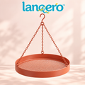 lanqero™ OpenCircle Hanging Platform Bird Feeder, 12-Inch Metal Mesh Seed Tray with 3-Point Chain Hanger