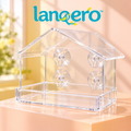 lanqero™ WindowNook Clear Window Bird Feeder, Removable 2-Cup Seed Tray, Drainage Holes & Suction-Cup Mount