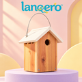 lanqero™ LittlePitch Wren Birdhouse, Cedar Hanging Nest Box with 1.125-Inch Entrance & Bottom Cleanout