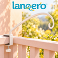 lanqero™ RailReach Clamp-On Deck Hook, 24-Inch Steel Bird Feeder Hanger with Adjustable Railing Mount